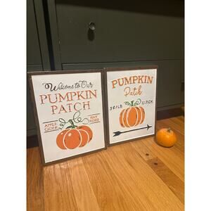 Pumpkin Patch Metal Signs (2) - approx 10 x 13 in